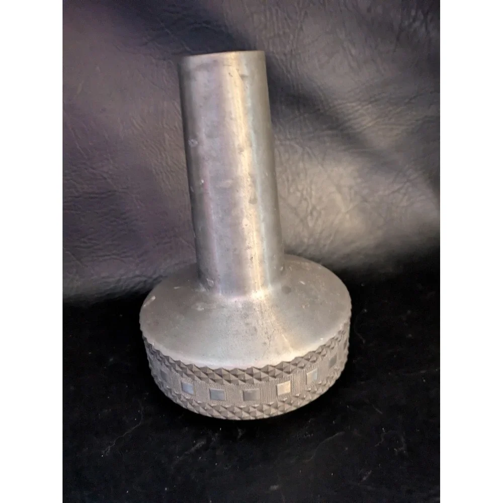 Vintage Aksel Holmsen V9 MCM Norway Pewter Metal Small Round Vase Norwegian 7 In